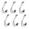 Metaliby 6 Pack Towel Hooks for Bathrooms Wall Mounted, Polished