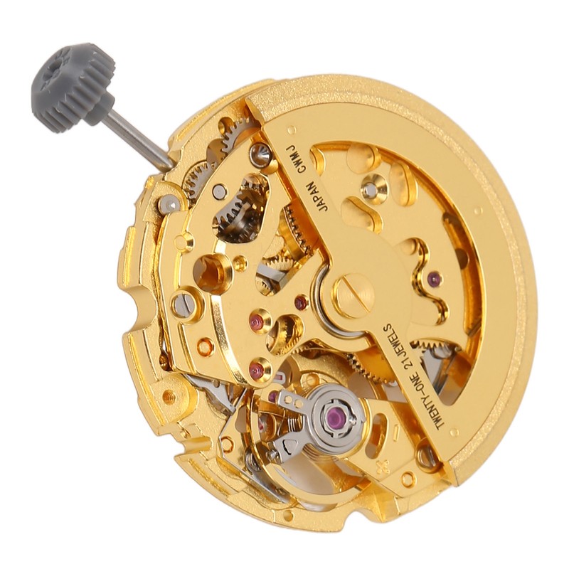 8N24 Watch Movement Golden Alloy Automatic Hollow Out Watch Replacement