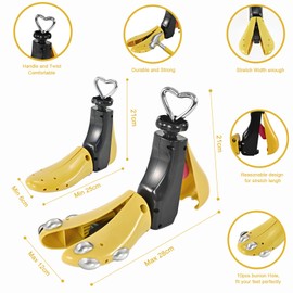 VIVEBEI Shoe Stretcher Women Men, Boot Stretcher Wide Feet, 4-Way Shoe Widener & Expander for Adjustable Length & Width; L for Wm's 11-14; Men's 10-14;Yellow 2-Pack