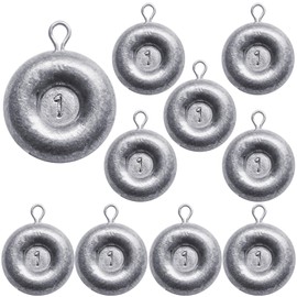 Disc Sinkers Lead Fishing Coin Sinkers Saltwater Fishing Weights Surf Fishing Weights Catfishing Tackle Equipment 1oz 2oz 3oz 4oz 5oz (1oz-10pcs)
