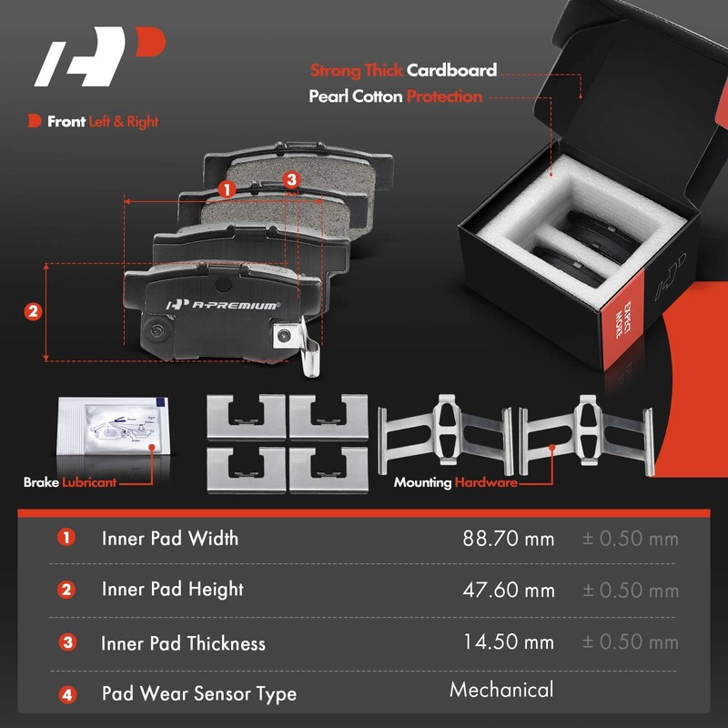 A-Premium Front Vented & Rear Solid Disc Brake Rotors +
