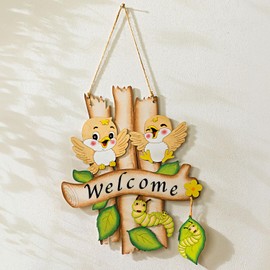 Welcome Sign Birds Hanging Decoration Easter Spring