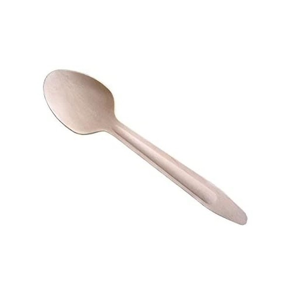 GREENBOX Environmentally Friendly Disposable Wooden Spoons I Wooden Cutlery Soup Spoon Wooden Spoon Disposable Cutlery I Biodegradable and Compostable Cutlery I 100 x Disposable Spoons 16.5 cm