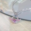 YLSTECSL Y2k heart necklace for women cool Purple zirconia Pendant