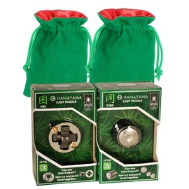 HEX and Tube Hanayama Puzzles, "Nuevo 2023, con bolsas de cordón forradas de terciopelo verde/satén rojo, artículos incluidos