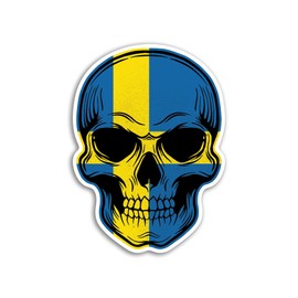 2 x 10cm Sweden Skull Stickers - Swedish Europe Flag Travel Holiday Pirate Funny Kids Girls Boys Men Women Scrapbook Sticker #82061
