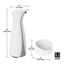 Umbra OTTO 21016793910 Auto Soap Dispenser, Wall Mounted, Automatic Sensor Pump, Soap Pump, White with Wall Hanging Parts, 8.5 fl oz (250 ml)