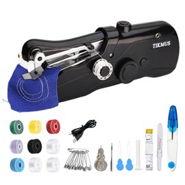 Handheld Sewing Machine, Mini Sewing Machine for Adults Fast Stitching, Portable Sewing Machine with Sewing Supplies Suitable for Clothes, Jeans, Home DIY, Travel (Black)