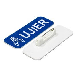 Ujier 1 x 3" Name Tag/Badge, Blue, Praying Hands (3 Pack)
