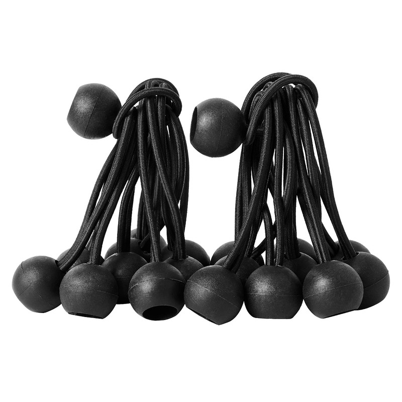 16 Pack Bungee Balls Cords, Black Ball Bungee Heavy Duty