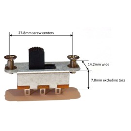 Electric guitar On On DPDT slide switch including chrome screws