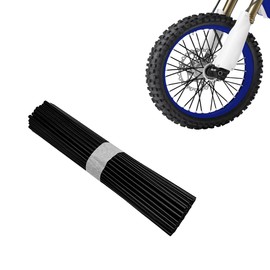 Suvnie 72PCS Dirt Bike Spoke Skins Covers, Universal Wheel Rims Wraps Pipe Trim, Spoke Covers Decoration Protector for Dirt Bike Off-Road Wheelchair Bicycle, Motorcycle Accessories (Black)