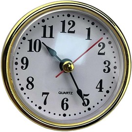 1Pc Quartz Clock Insert, Classic Clock Craft Quartz Movement Inserts,Quartz Clock Fit-up/Insert With Arabic Numeral,Mini Arabic Numeral Clock Easy to Read Repair Replacement DIY Supplies (Gold)