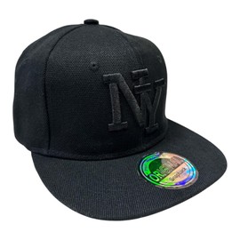 Jeamis Children's NY Cap Kids USA Summer Snapback Baseball Cap Cap Unisex Trucker Starter Baseball Cap Hat Hawaiian Cult for Boys and Girls, NY Black, Unit size