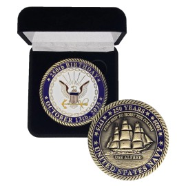 2025 United States Navy 250th Anniversary Challenge Coin w/Velvet Box birthday