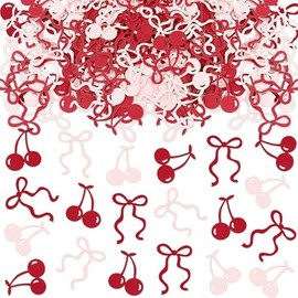 Blumomon 200pcs Cherry Confetti Birthday Party Decorations Confetti Party Table Decoration Baby Shower Decoration Cherry Theme Party Supplies