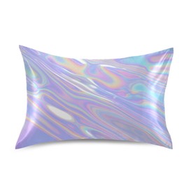 Zhirexin Iridescent Satin Pillowcase, Smooth and Cool Silk Pillow Case, Soft and Breathable Envelope Closure Silk Pillowcase for Hair and Skin,Standard Size 20 x 26in