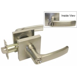 House Guard Hardware Satin Nickel Square Plate Privacy bedroom bathroom lever contemporary Modern