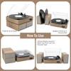 LP&No.1 Wireless Turntable with Stereo Speakers, 3-Speed Vintage Belt-Drive with