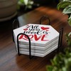 4 Pack Valentines Day Coasters, Ceramic Valentine Coasters Set of