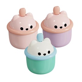 3pcs Cute Cartoon Bear Facial Maker Cups Gentle Cleaner Bubble Maker Portable Pump Bottle for Home Use Fun Easy Daily Skincare Routine