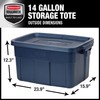 Rubbermaid Roughneck Tote 14 Gal, 6 Pack, Made in USA,