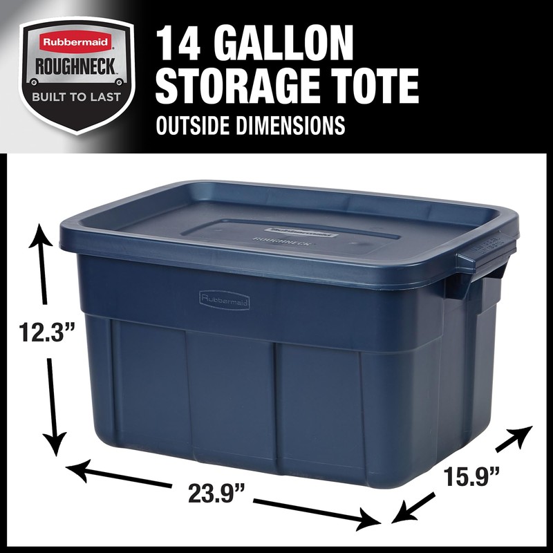 Rubbermaid Roughneck Tote 14 Gal, 6 Pack, Made in USA,
