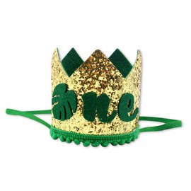 Corona de primer cumpleaños para bebés y niños, príncipe, color dorado brillante, verde, salvaje, un cumpleaños, diadema para decoración de fotos