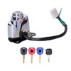 Motorcycle Ignition Switch Lock with 3 Colors Keys Fit for
