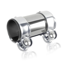 Exhaust Clamp, Diameter 60 mm x 125 mm Exhaust Pipe Connector Double Clamp Stainless Steel Exhaust Clamp Universal Exhaust Pipe Clamp Exhaust Pipe Connector for Exhaust Pipe Car