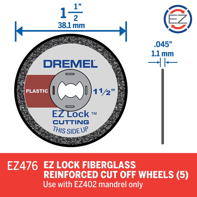 Dremel EZ476 1 1/2-Inch EZ Lock Rotary Tool Cut-Off Wheels