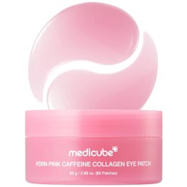 medicube PDRN Caffeine Collagen Eye Patch Gel Eye Patches for the Appearance of Dark Circles,Undereye Bags Firming Age-Defyingcolor: Pink, Net Weight: 90G