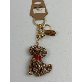 Unbranded Dog keychain Sparkly Accessory Tassel Bells Bling Cute Dog Charm Pet Lover