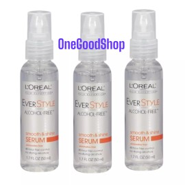 L'Oréal 3 x  L'OREAL EverStyle Anti-Frizz Smooth & Shine Serum (1.7 oz)