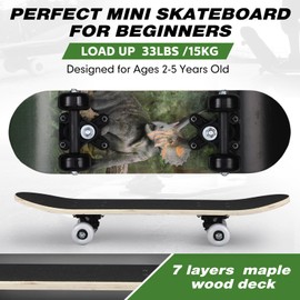 Honoson 7 Pcs Skateboard for Toddlers Beginners Knee Elbow Pads Wrist Guards Gear Set(Triceratops,Age 2-5 Kids 17 x 5'')