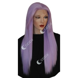 CiCiCa - “KIKI”, Synthetic Lace Front Wigs, 28 Inches Long Wig, Straight Wig with Side Bangs, Light Purple Wig, Soft Lace Wig, Premium Heat Resistant Synthetic Hair Replacement Wigs for Women.