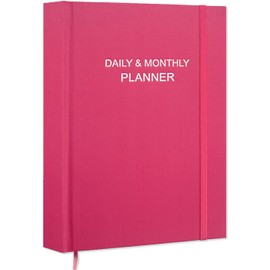 Daily & Monthly Planner for 2026 or Anytime - ADHD Planner Two Pages Per Day, Daily Planner Undated to Increase Focus, Eliminate Overwhelm, Achieve Your Biggest Goals, 8.5'' × 11'', Pink
