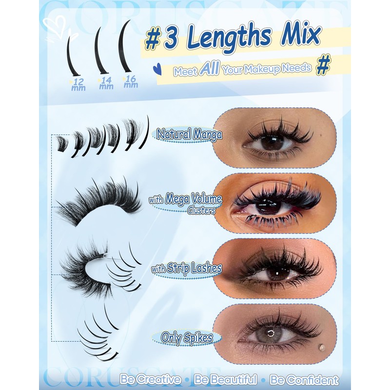 Spikes Lash Clusters 12mm-16mm Lash Clusters with Spikes Fairy