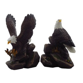 American Bald Eagle Bookend Set Sculptures in Office and Patriotic Home Decor, Bird Statues and Figurines by Home-n-Gifts
