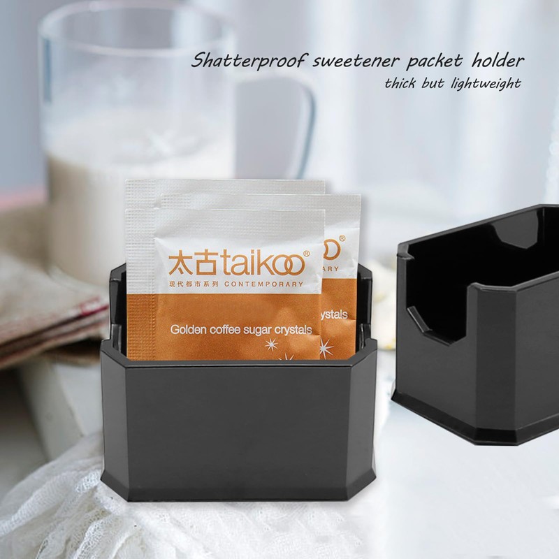 laffoonparts 8Pcs Sugar Packet Holders, Black Acrylic Plastic Sugar Bag
