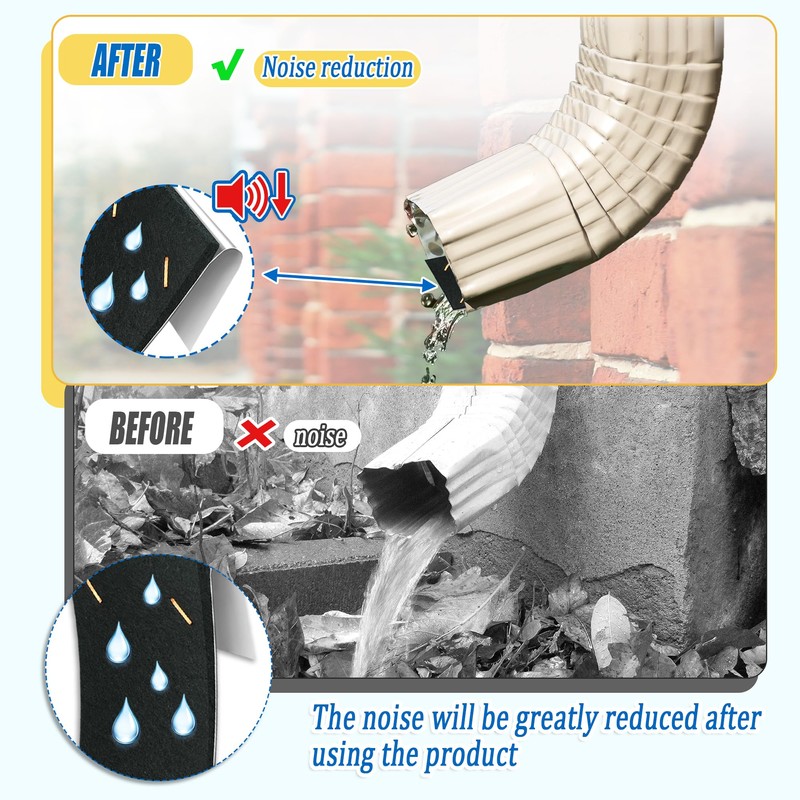 Joewuzun 4pack 11.8" x 3.5" Gutter Noise Dampener Rain Gutter