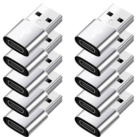 KEWAYO USB to USB C Adapter 10 Pack - Type C Female to USB A Male Converter