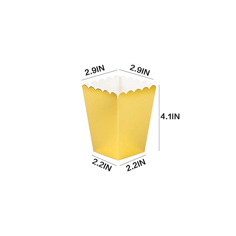 Gold Popcorn Boxes Mini Paper Popcorn Containers for Party,24 PCS