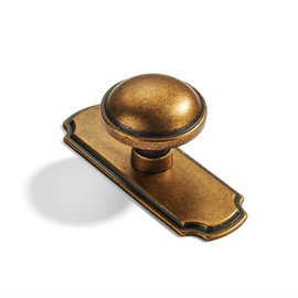 khtumeware 10 Pack 1-1/4inch Antique Brass Cabinet knobs, Back Plate