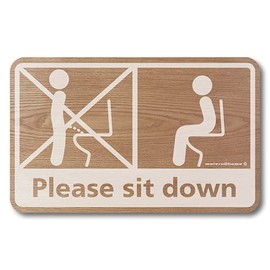 Sitting On A Toilet Sticker A Good Marx ~.( Wood Tone) Toilet Sticker Urination Banned Sit Sit Manners Clean Seal meiヴruattoho-mu