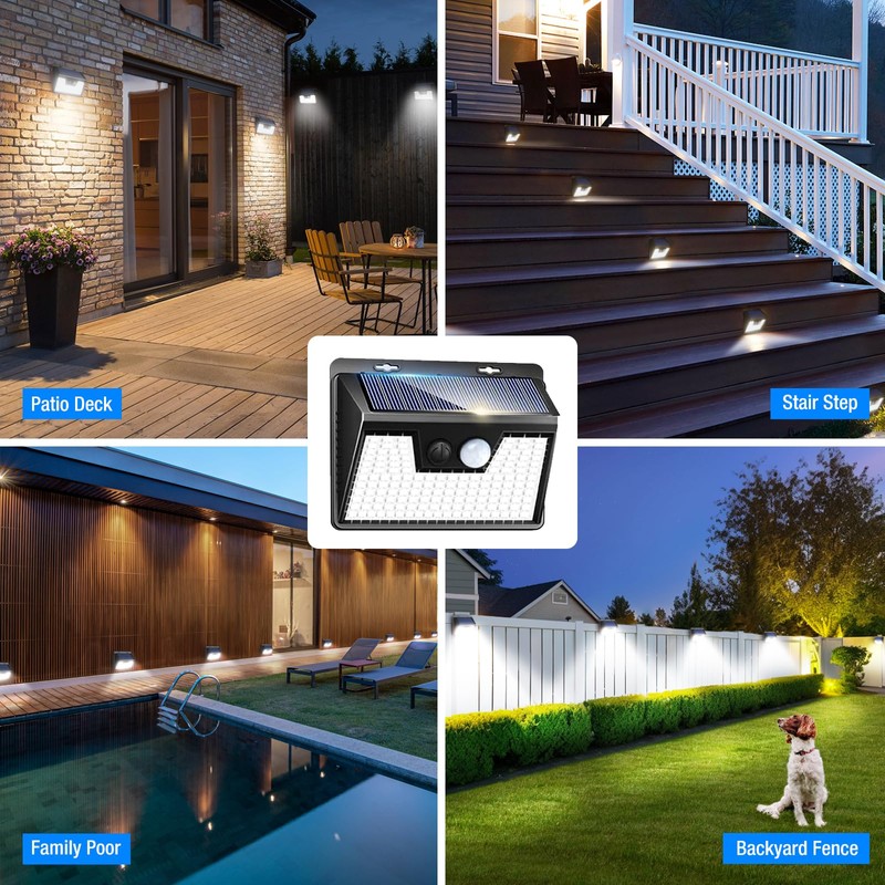 Peasur Solar Lights Outdoor Waterproof [12 Packs/140 LEDs], 3 Lighting