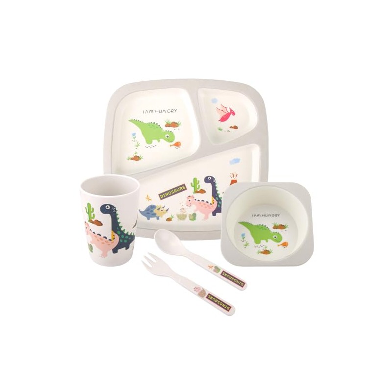Kids Tableware Set 5 Pcs, Feeding Dinnerware Set for Toddlers