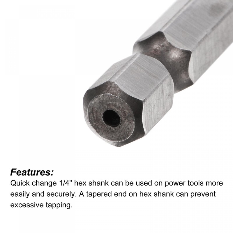 sourcing map Combination Drill and Tap Bit, 1/4" Hex Shank