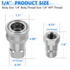Cplbrb 1/4" NPT Hydraulic Quick Connect Tractor Couplers withDust Caps