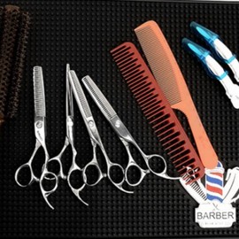 Medium Barber & Salon Scissor and Clipper Mat Organizer Tray Black - Medium 2ea
